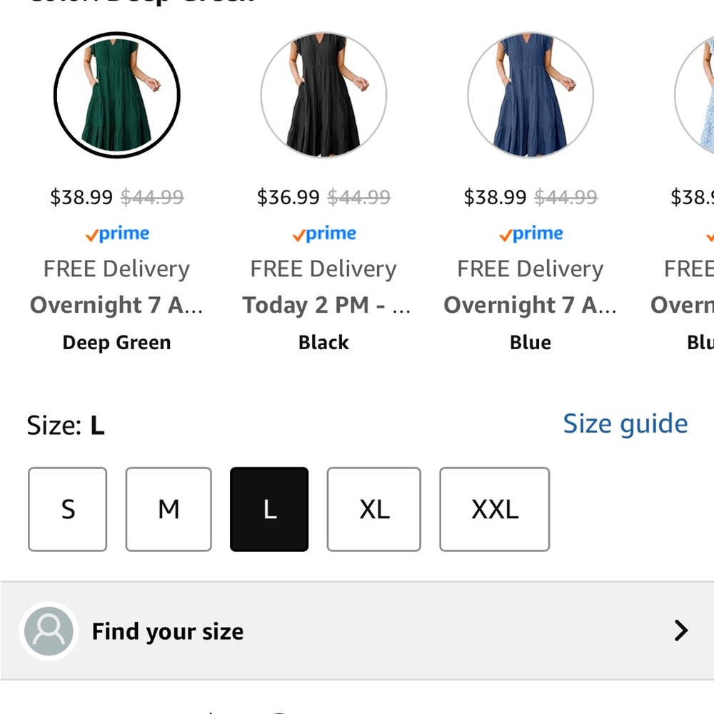 Ladies dark green casual dress with pockets size Large - Picture 4 of 6